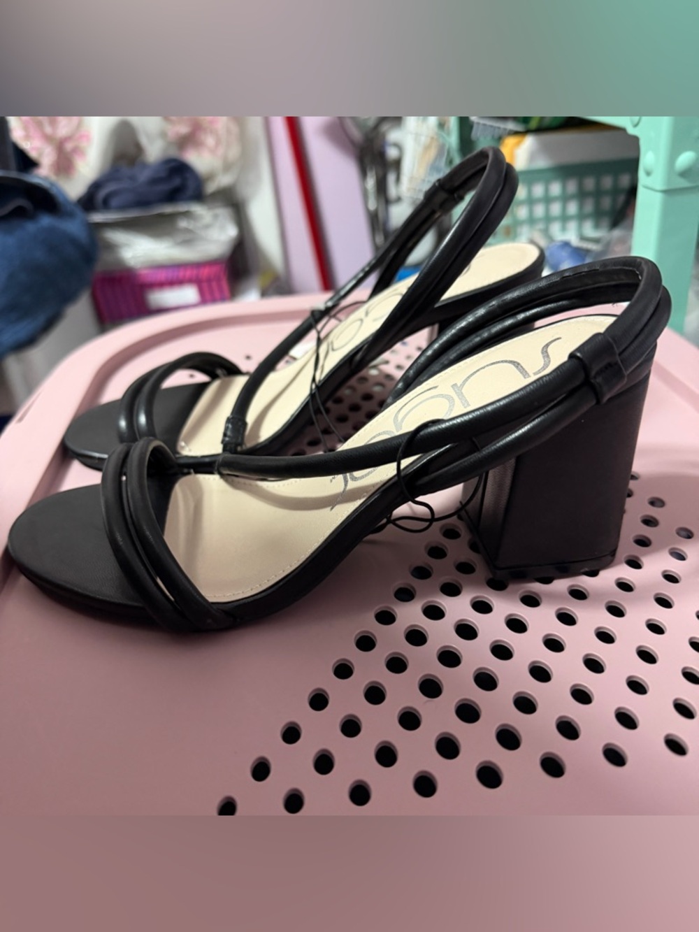 Sugar Block Black Heels